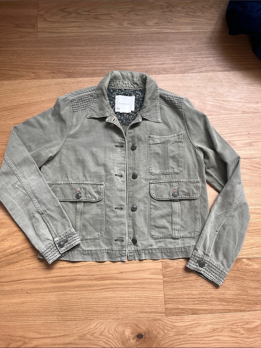 Anthropologie Women’s Maisie Chore Cropped Utility Jacket-Olive green size M